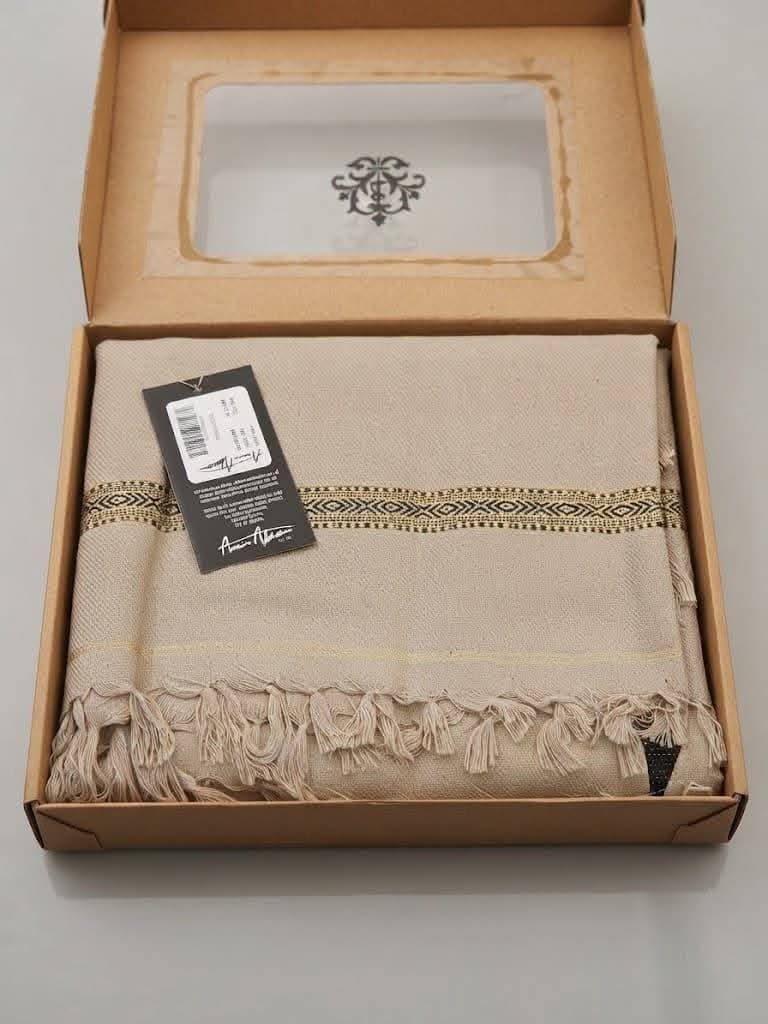 Amir Adnan Cream Color Wool Shawl
