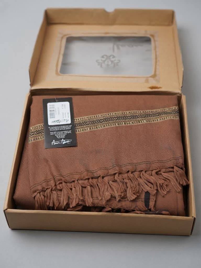 Amir Adnan Light Goldfish Brown Color Wool Shawl
