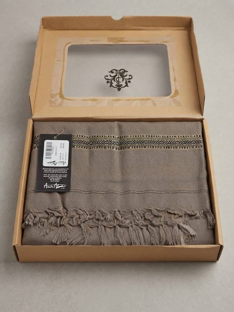 Amir Adnan Light Brown Color Wool Shawl