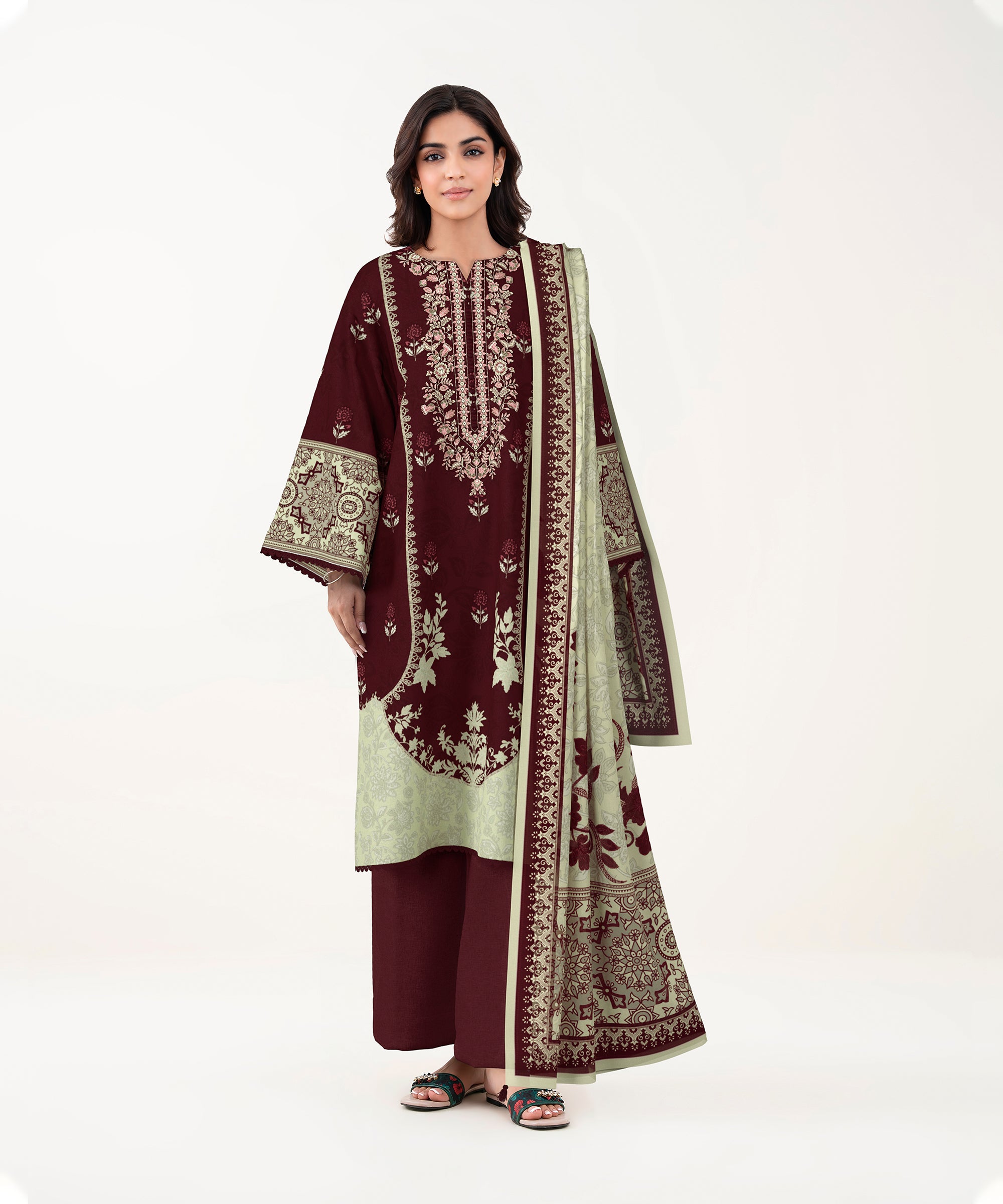Sapphire Embroidered Lawn Unstitched 3 Piece