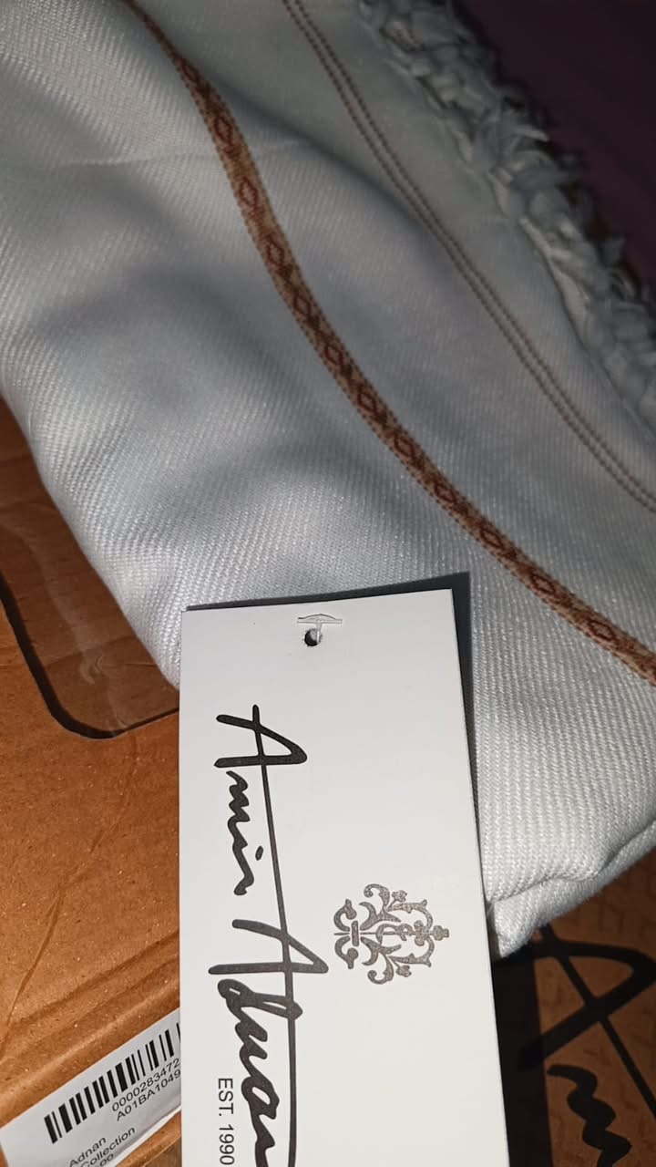 Amir Adnan White Wool Shawl